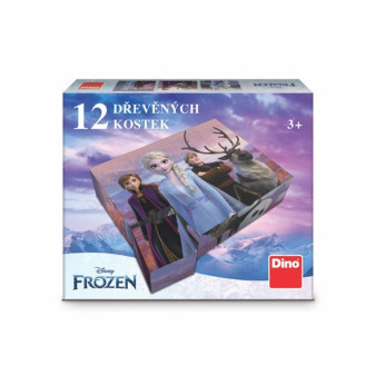 Dino Dřevěné licenční kostky Frozen II – 12 kostek