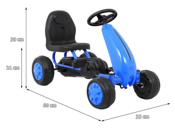 Minikára Gokart šlapací auto modré pro nejmenší