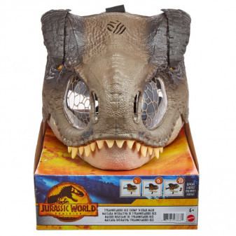 Mattel Jurasic World T-Rex maska na obličej se zvuky GWD71