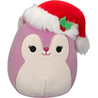 SQUISHMALLOWS  Veverka s vánoční čepkou - Alina, 20 cm