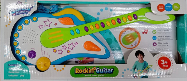 Kytara plastová dětská na baterie se světlem a zvukem