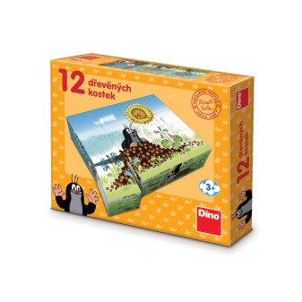 Dino Dřevěné kostky Krtkův rok – 12 kostek