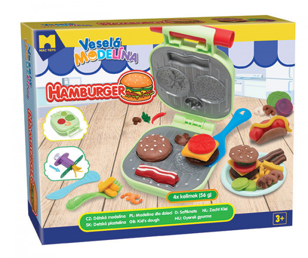 Mac Toys Veselá modelína burger 4x56 g hamburger
