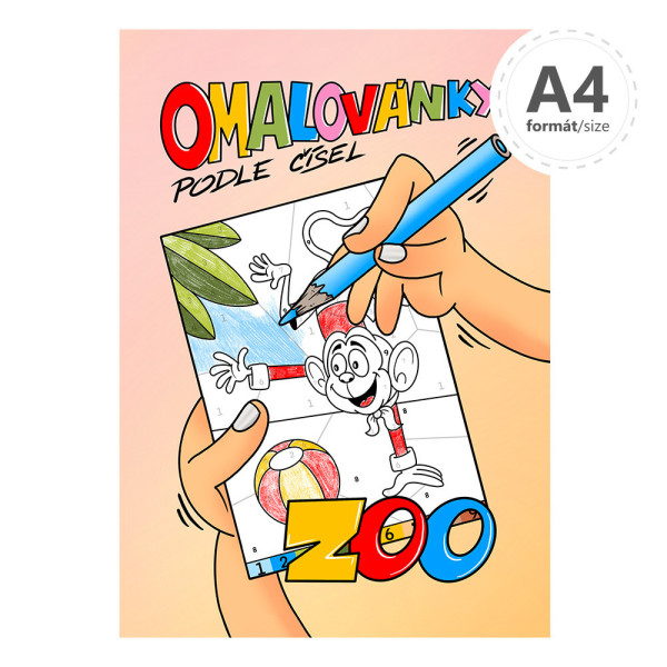 Omalovánky číselné - Zoo A4