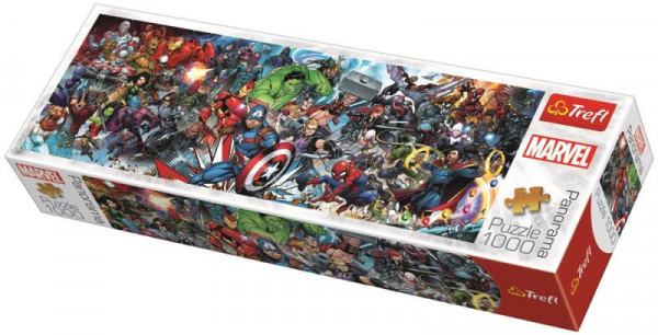 Trefl Panoramatické puzzle 1000 dílků - Svět Marvelu