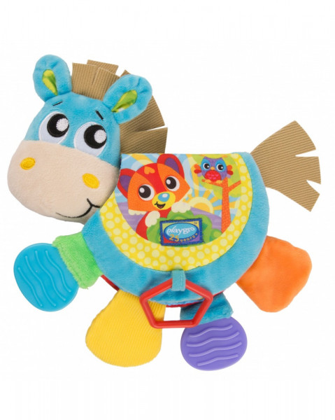Playgro 0187552 - Kousací knížka oslík se zvukem