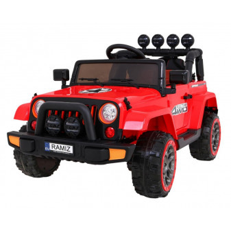 Auto Jeep elektrický Full Time 4WD červený vozítko na baterie