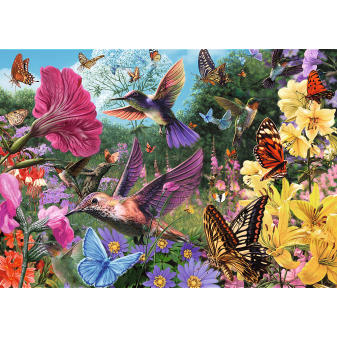 Trefl Puzzle Premium Plus - Čajový čas: Zahrada kolibříků 1000 dílků