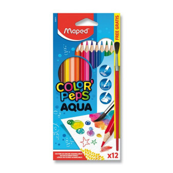 Maped Pastelky Maped Color'Peps Aqua 12 ks + štětec